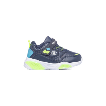 Sneakers blu con luci sulla suola Champion Wave B Td, Brand, SKU s332000018, Immagine 0